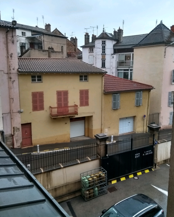 Macon, Rue Paul Gateaud. View from our hotel...